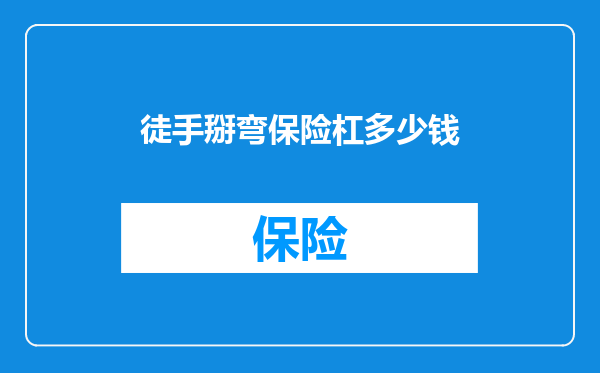 徒手掰弯保险杠多少钱