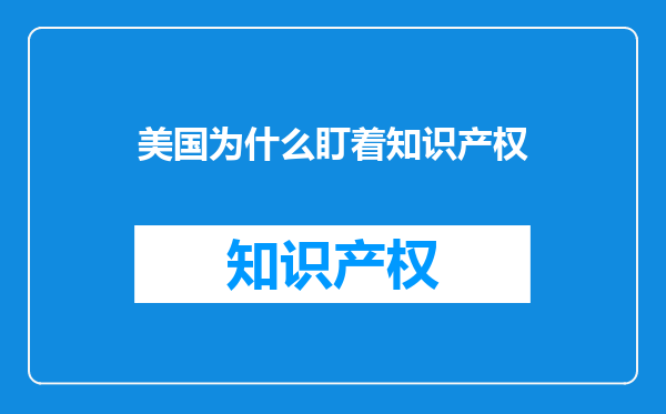 美国为什么盯着知识产权