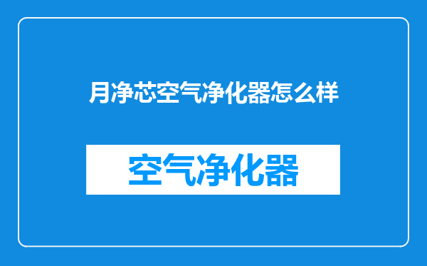 月净芯空气净化器怎么样