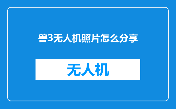 兽3无人机照片怎么分享