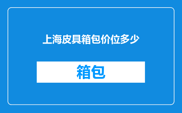 上海皮具箱包价位多少