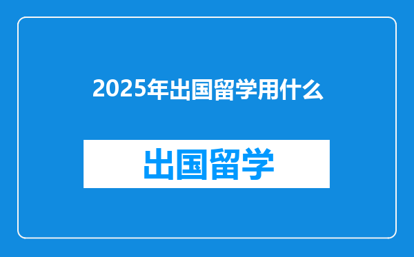 2025年出国留学用什么