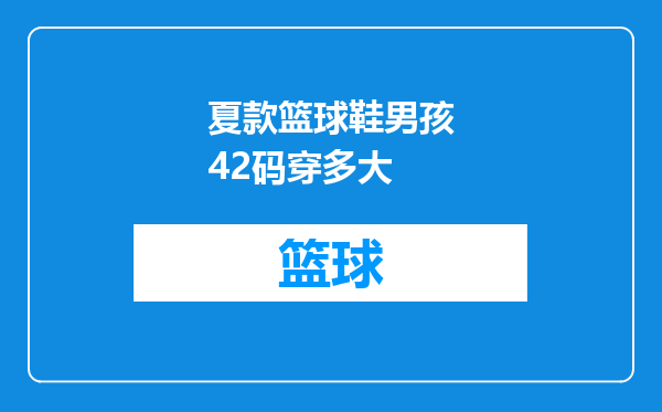 夏款篮球鞋男孩42码穿多大