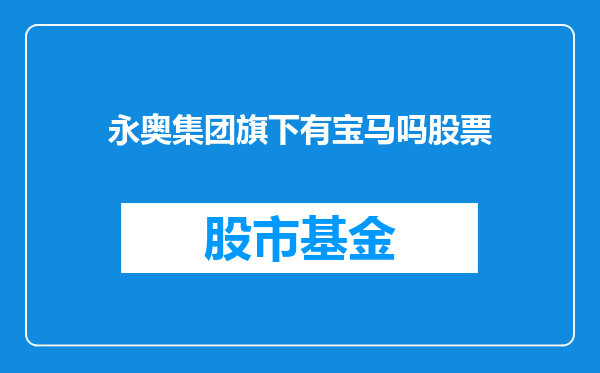 永奥集团旗下有宝马吗股票