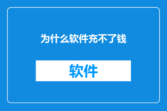 为什么软件充不了钱