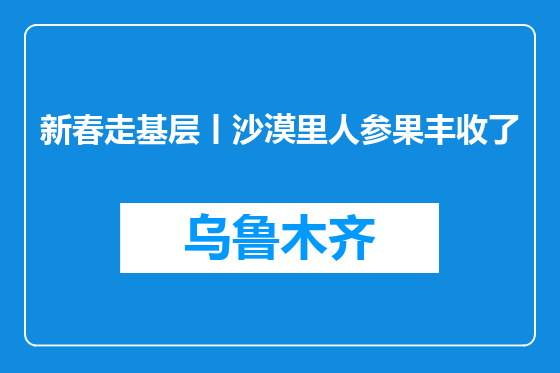 新春走基层丨沙漠里人参果丰收了