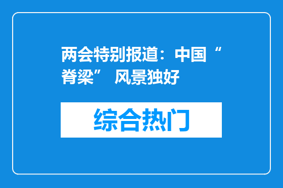 两会特别报道：中国“脊梁” 风景独好