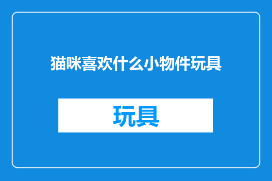 猫咪喜欢什么小物件玩具