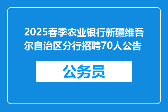 2025春季农业银行新疆维吾尔自治区分行招聘70人公告