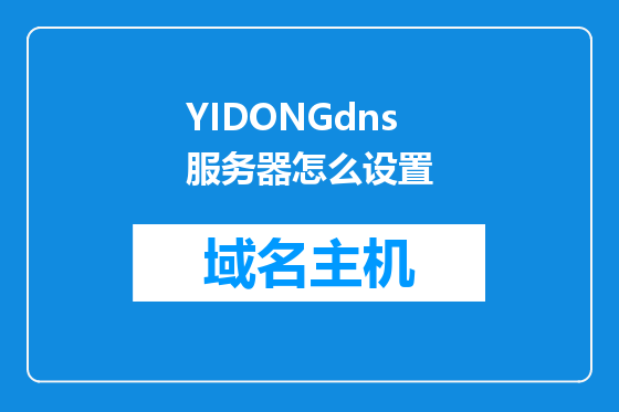 YIDONGdns服务器怎么设置