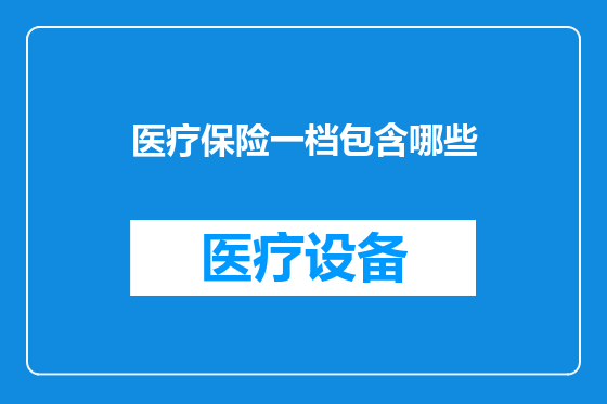 医疗保险一档包含哪些