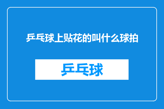 乒乓球上贴花的叫什么球拍