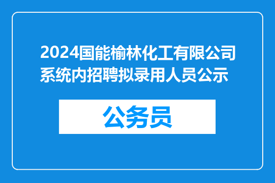 2024国能榆林化工有限公司系统内招聘拟录用人员公示