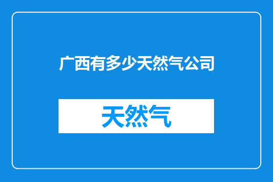 广西有多少天然气公司