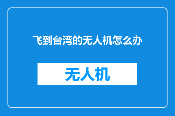 飞到台湾的无人机怎么办