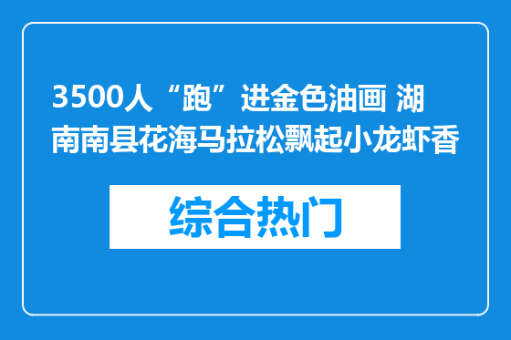 3500人“跑”进金色油画 湖南南县花海马拉松飘起小龙虾香