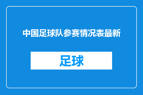 中国足球队参赛情况表最新