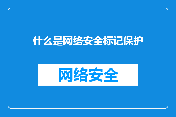 什么是网络安全标记保护