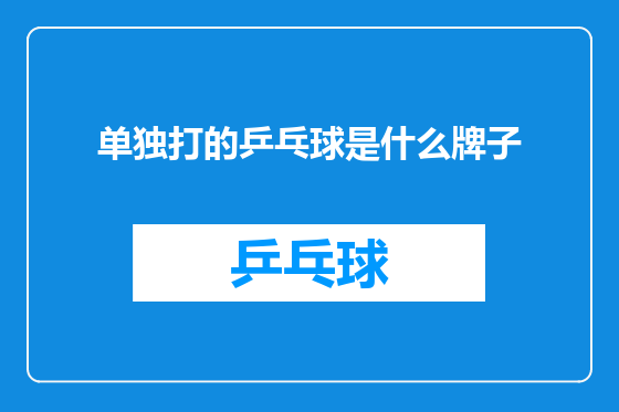 单独打的乒乓球是什么牌子