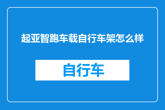 起亚智跑车载自行车架怎么样