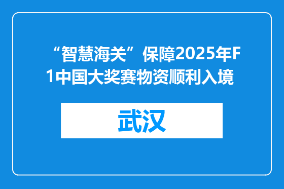 “智慧海关”保障2025年F1中国大奖赛物资顺利入境