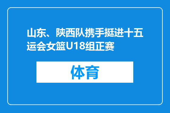山东、陕西队携手挺进十五运会女篮U18组正赛