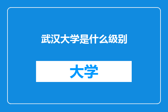 武汉大学是什么级别