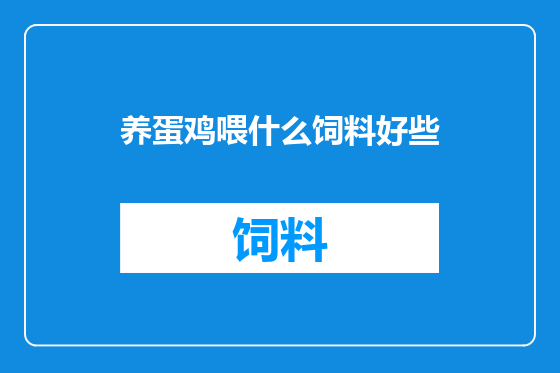 养蛋鸡喂什么饲料好些