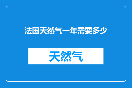 法国天然气一年需要多少