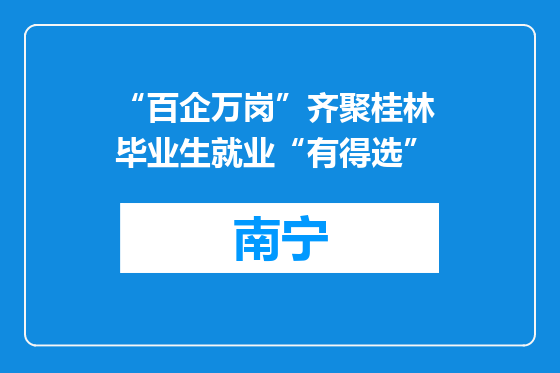 “百企万岗”齐聚桂林 毕业生就业“有得选”