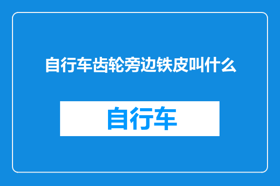 自行车齿轮旁边铁皮叫什么