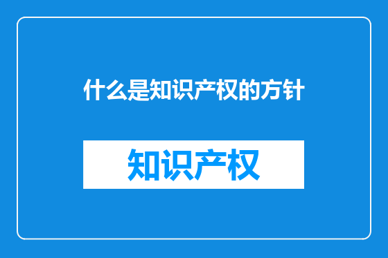 什么是知识产权的方针