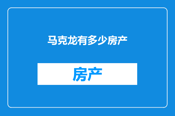 马克龙有多少房产