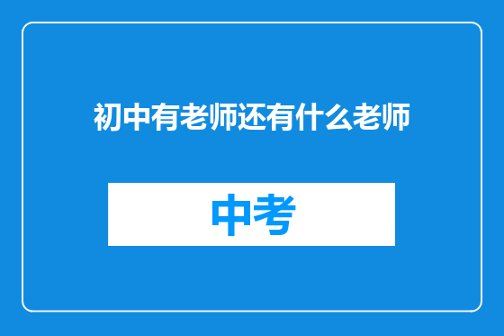 初中有老师还有什么老师