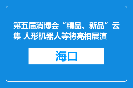 第五届消博会“精品、新品”云集 人形机器人等将亮相展演