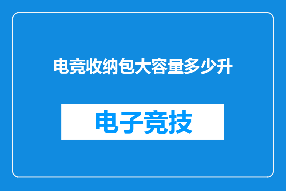 电竞收纳包大容量多少升