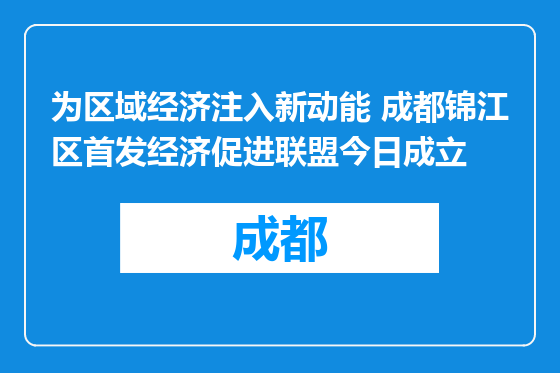 为区域经济注入新动能 成都锦江区首发经济促进联盟今日成立