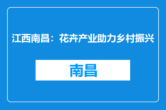 江西南昌：花卉产业助力乡村振兴