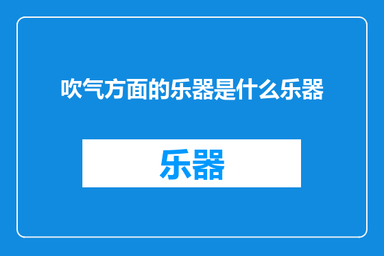 吹气方面的乐器是什么乐器