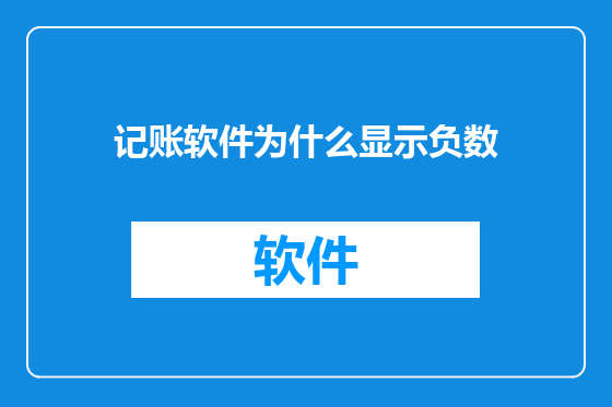 记账软件为什么显示负数