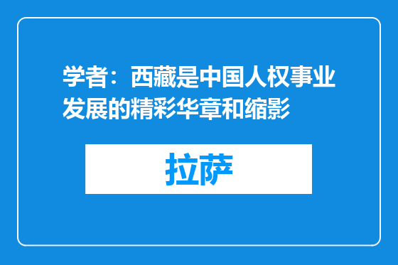 学者：西藏是中国人权事业发展的精彩华章和缩影