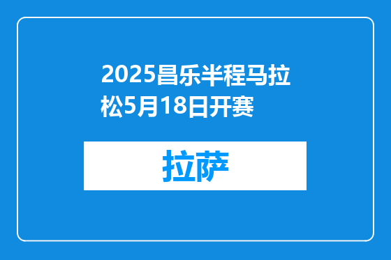 2025昌乐半程马拉松5月18日开赛