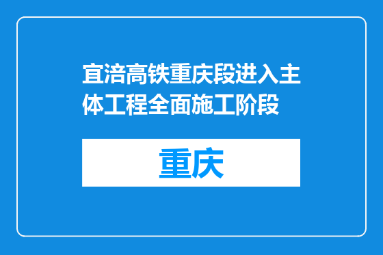 宜涪高铁重庆段进入主体工程全面施工阶段