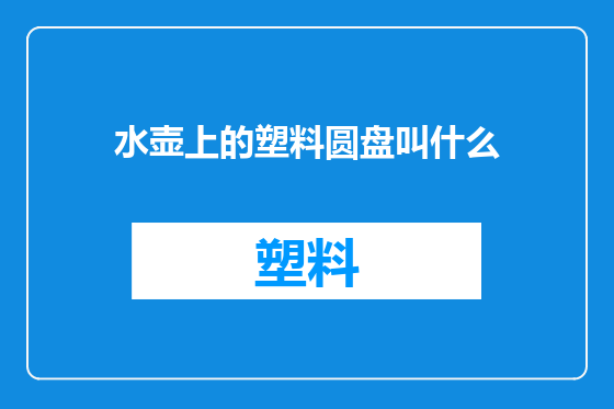 水壶上的塑料圆盘叫什么