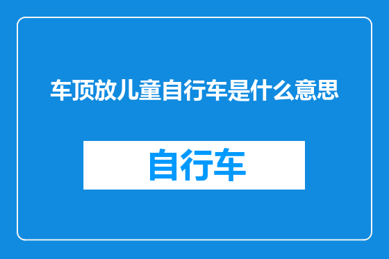 车顶放儿童自行车是什么意思