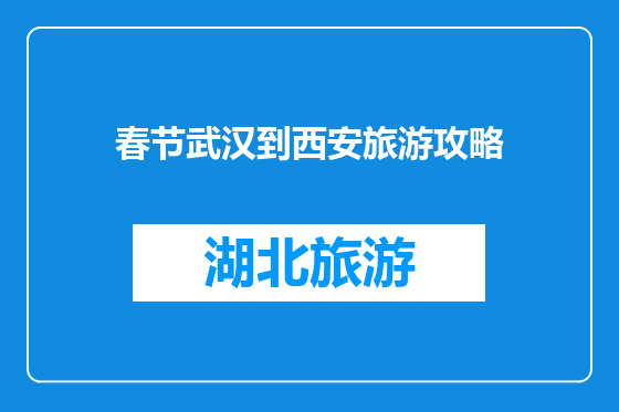 春节武汉到西安旅游攻略