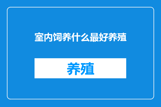 室内饲养什么最好养殖