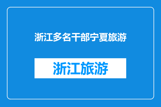 浙江多名干部宁夏旅游