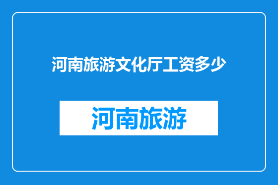 河南旅游文化厅工资多少