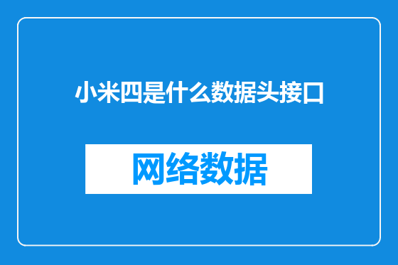 小米四是什么数据头接口